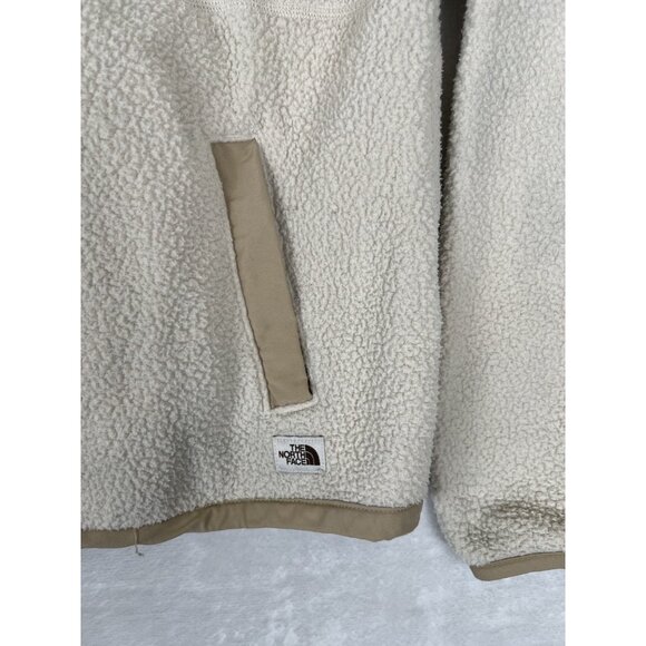 The North Face Women's Cragmont 1/4 Snap Fleece Sherpa Sweater Size Small Beige - Picture 2 of 9